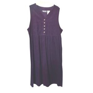 Erika II & Co Purple Corduroy Jumper Dress Womens 1X Sleeveless Prairie 90s NEW